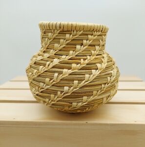 Papago Indian Hand Coiled Woven Baskets Bear Grass Yucca